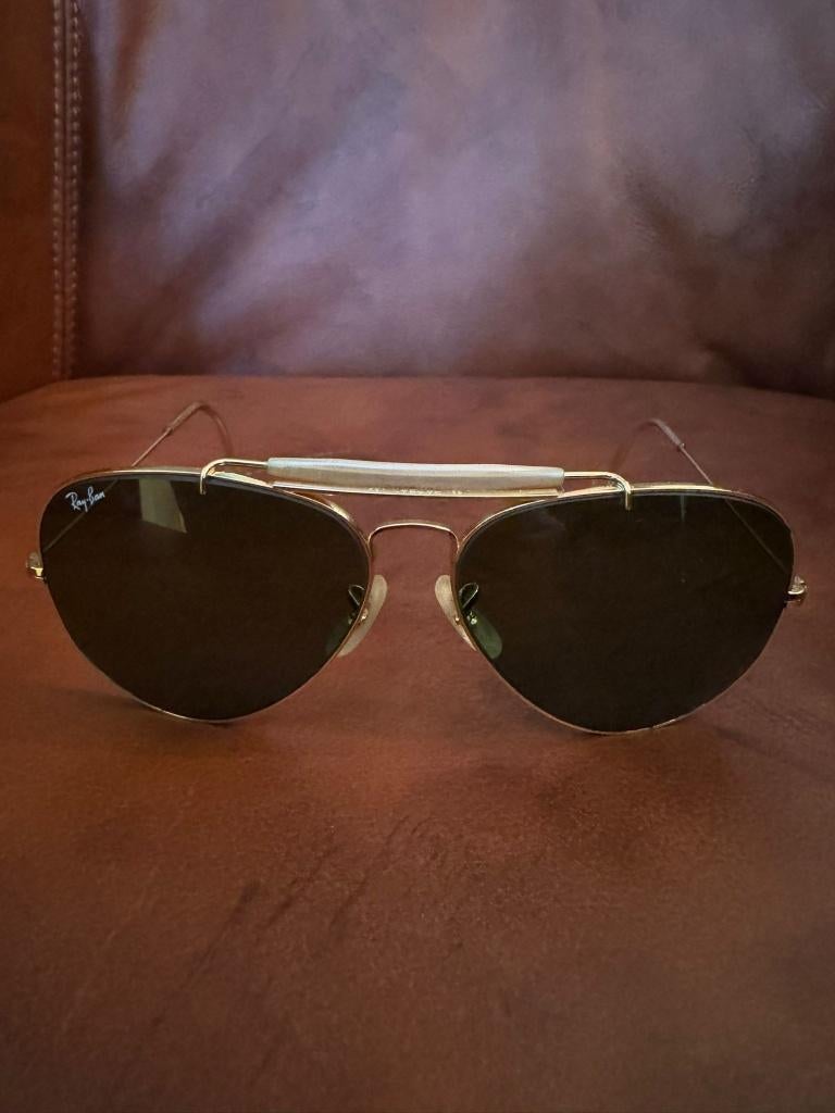 Vintage B&L Ray-Ban Aviator Outdoorsman 62mm zonnebril O21, Zonnebril, Overige kleuren, Ophalen of Verzenden, Zo goed als nieuw