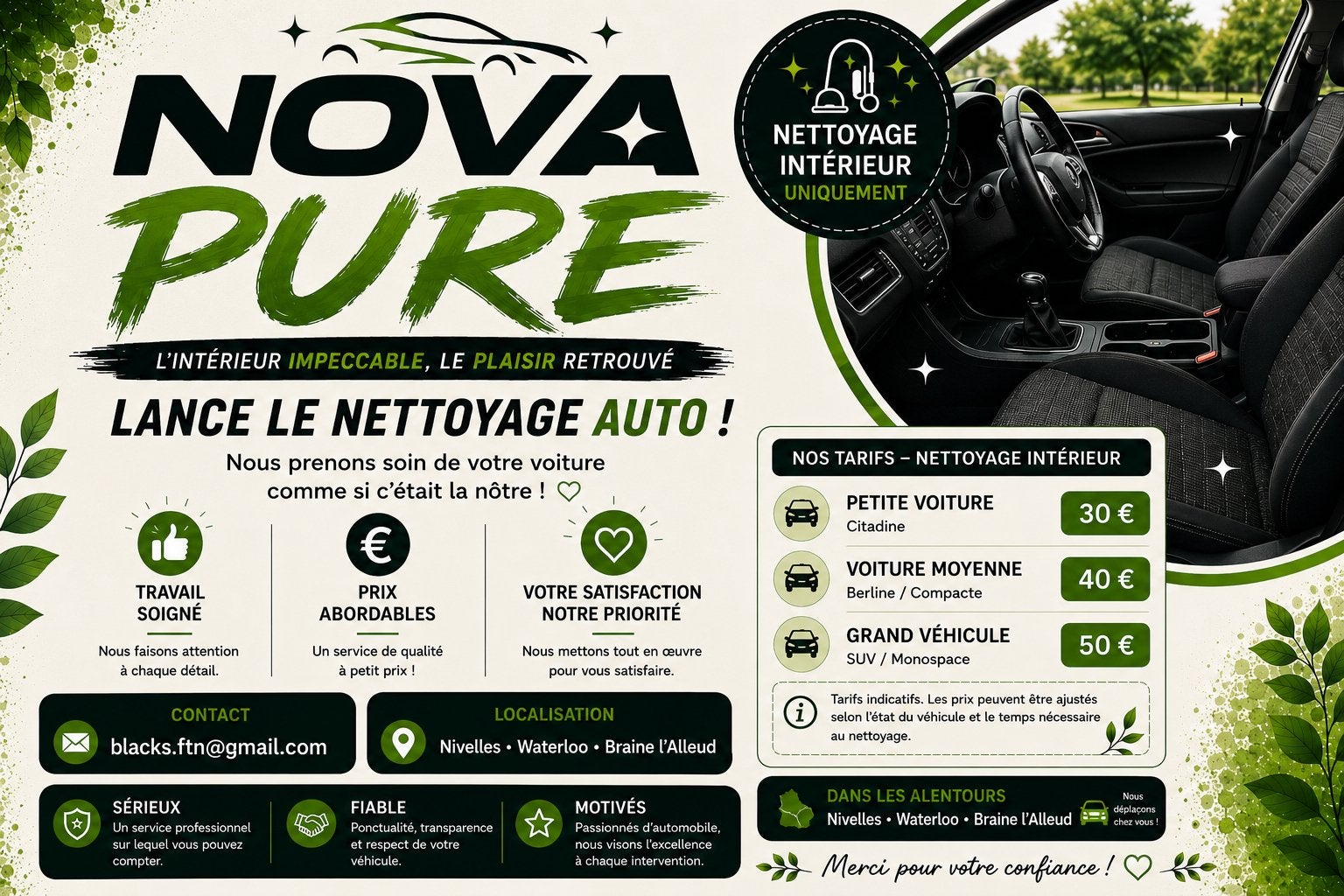 Nettoyage voiture, Enlèvement