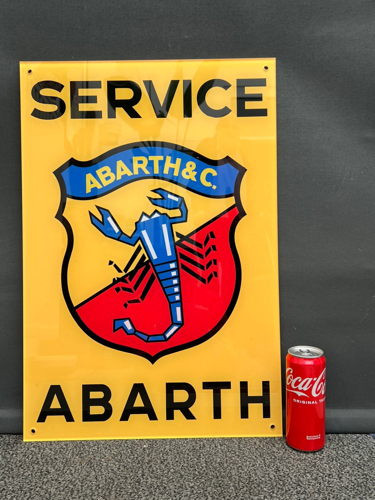 Abarth sign in acrylaat hoogglans 40x60cm hoogwaardig, Envoi, Neuf, Panneau publicitaire