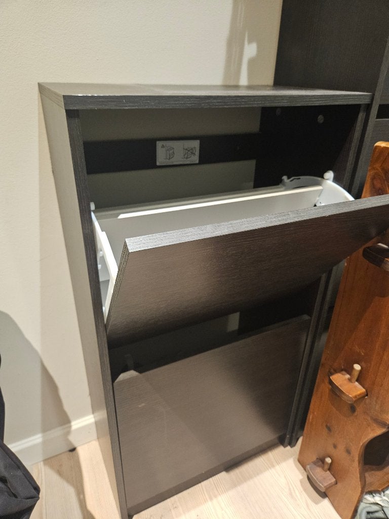 Meuble à chaussure Ikea Bissa noir 2 casiers, Enlèvement, Utilisé