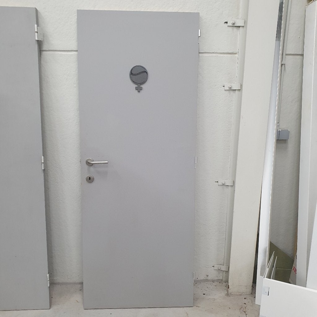 Verfdeur + slot en INOX kruk, Ophalen, Gebruikt, 80 tot 100 cm, Binnendeur