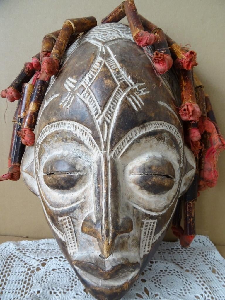 Masque africain Masque Chokwe Angola ou Congo 36 cm 1970, Antiquités & Art, Enlèvement ou Envoi