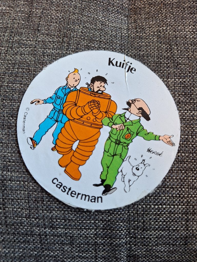 Herge Kuifje - Sticker Casterman (1985), Verzamelen, Ophalen of Verzenden, Kuifje, Gebruikt, Plaatje, Poster of Sticker