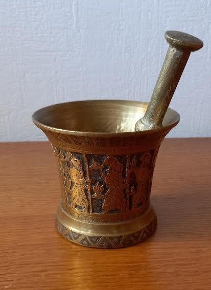 Koperen vijzel met stamper, Antiek en Kunst, Ophalen of Verzenden