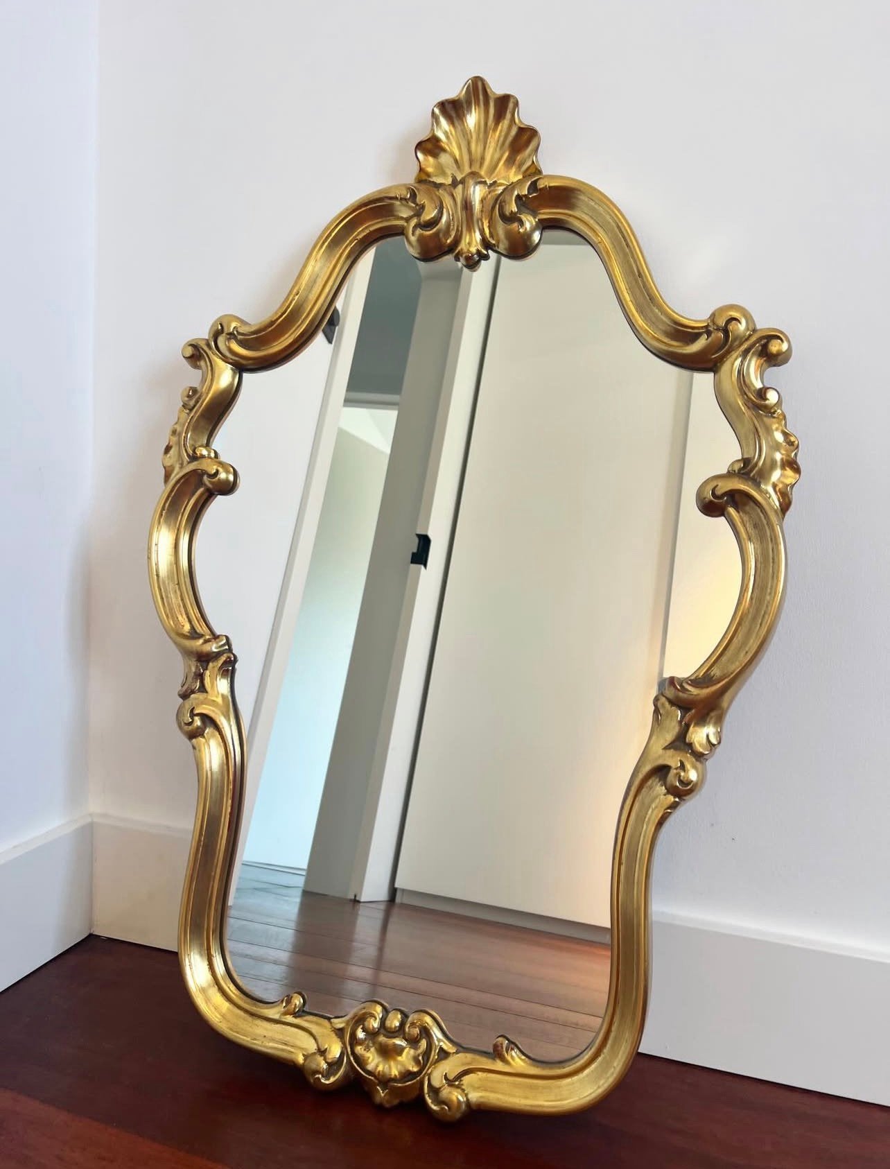 Vintage Deknudt spiegel goud – Rococo / Barok – 75 x 50 cm, Ophalen