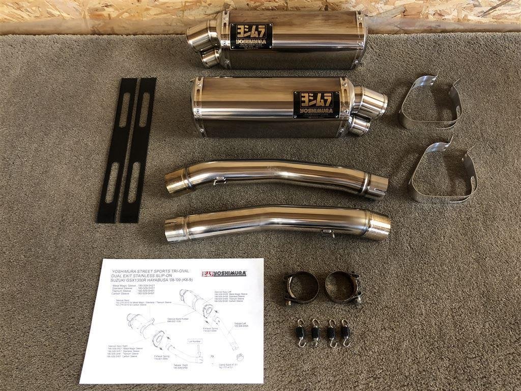 Yoshimura Japan Tri-Oval uitlaten GSX-1300R Hayabusa 08-17, Motoren, Verzenden, Gebruikt