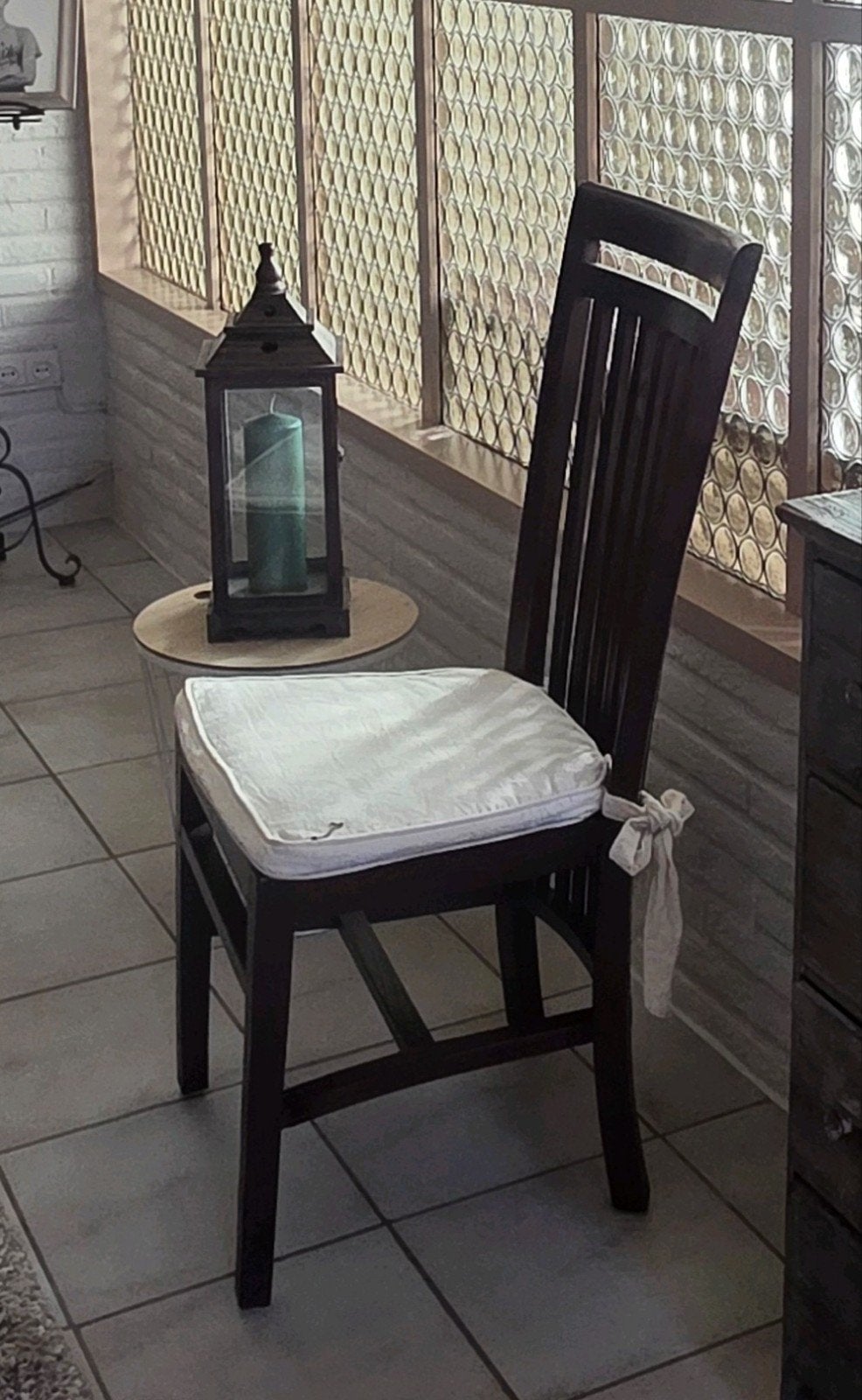6 eiken eetkamerstoelen in antieklook, Ophalen