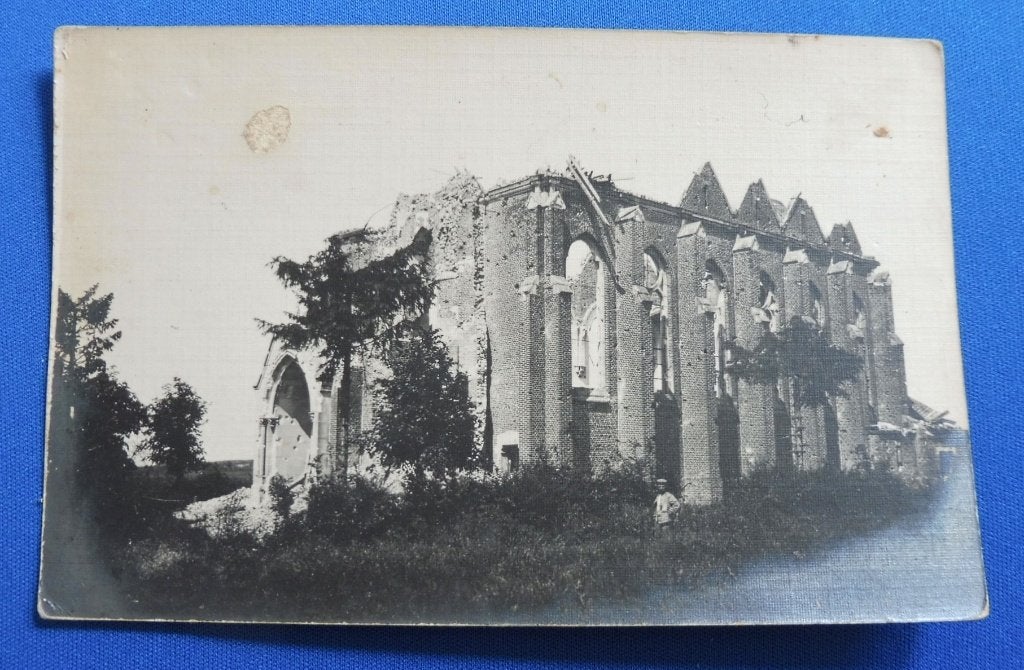 WWI Duitse Fotokaart Ruïne Kerk (Bossuit, Vlaanderen) -B-, Verzenden, Landmacht, Overige typen
