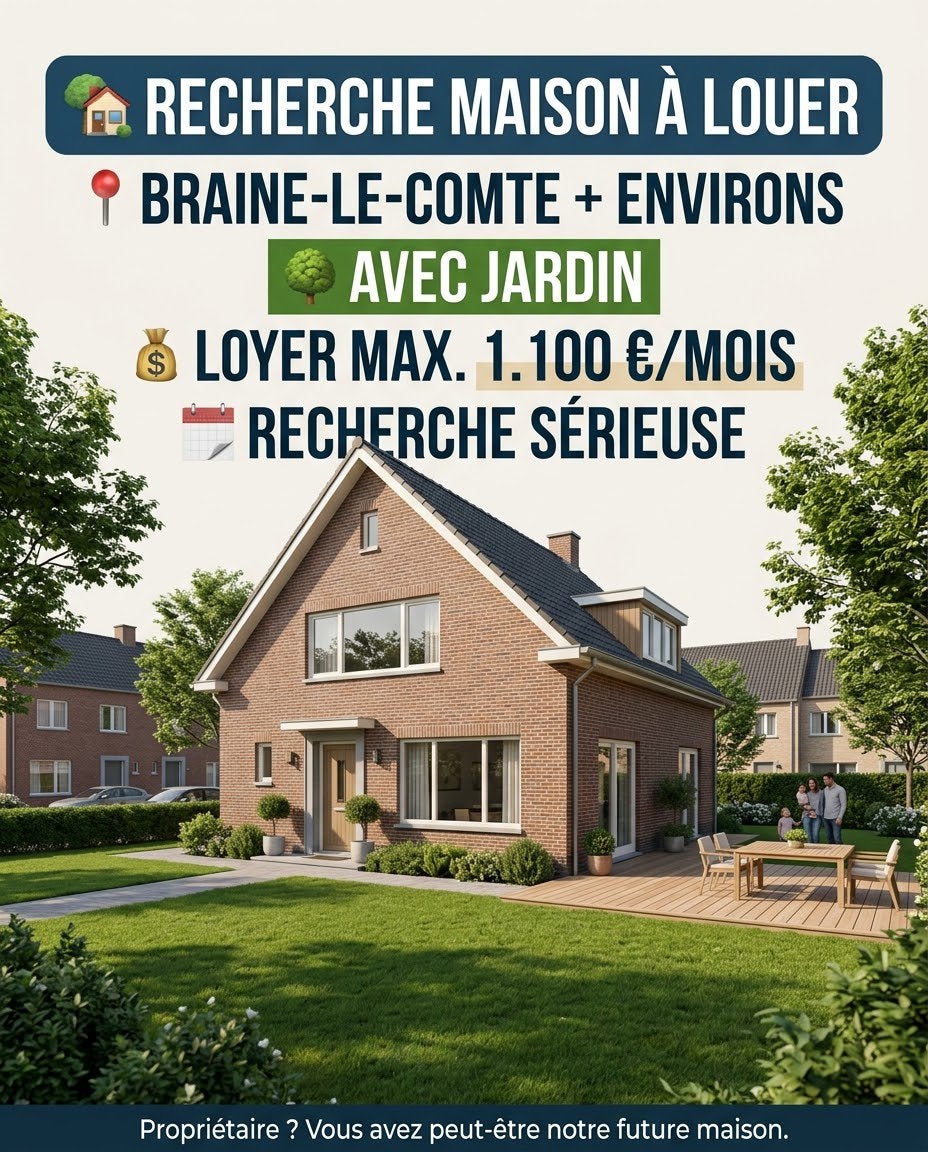 Recherche Maison à louer avec jardin – Braine-le-Comte