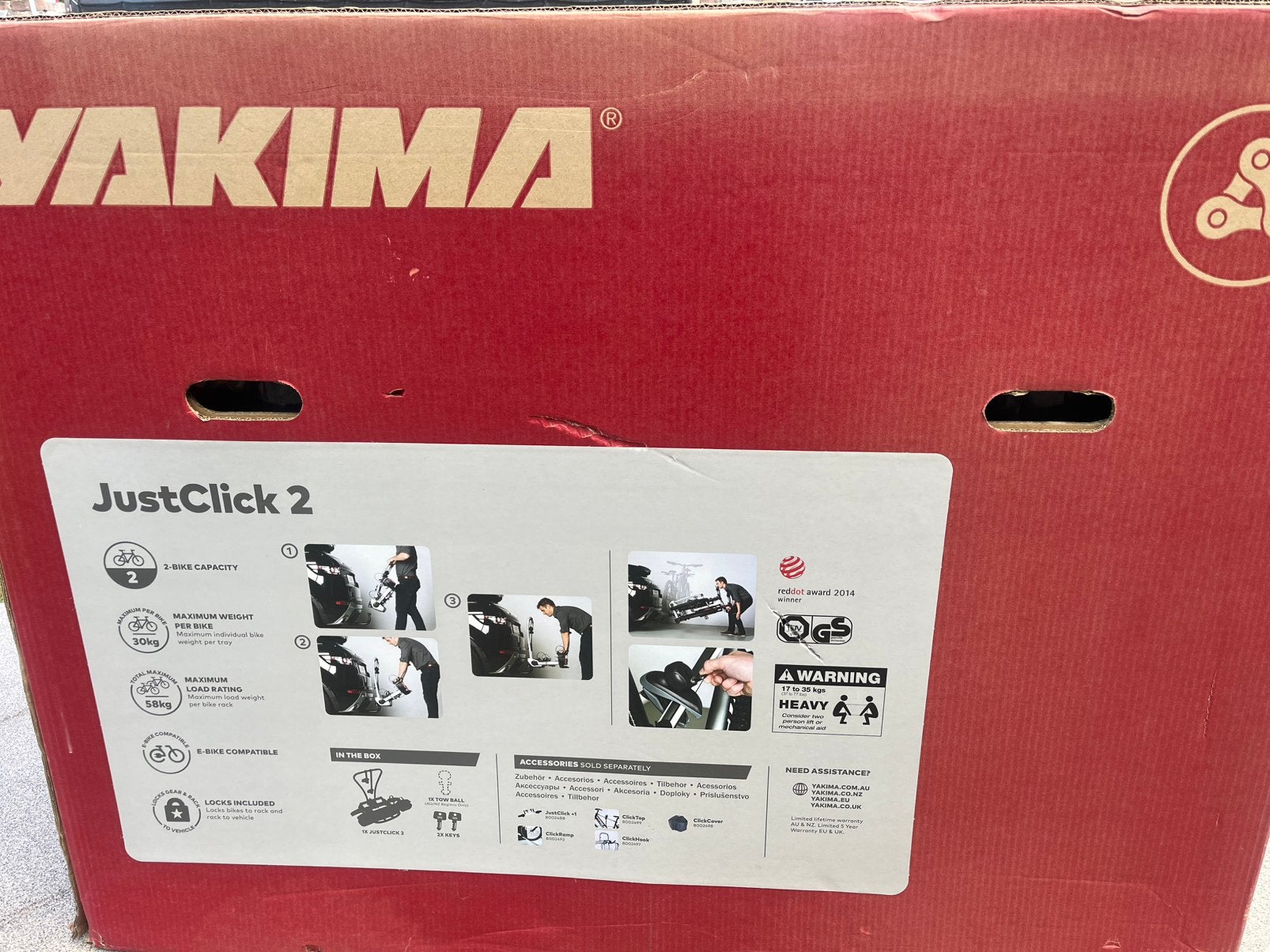 Fietsendrager Yakima voor 2 fietsen, Ophalen, 2 fietsen, Zo goed als nieuw