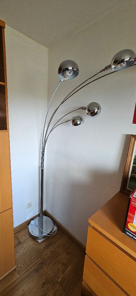 Lampadaire moderne à cinq bras d'éclairage - parfait état, Comme neuf, Métal, Modern, 150 à 200 cm
