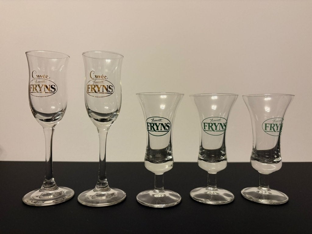 Ensemble de 5 verres à gin Fryns Hasselt vintage, Enlèvement ou Envoi, Neuf, Verres et Verres à shot
