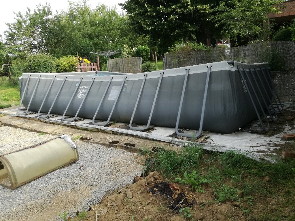 piscine hors sol intex, 300 cm ou plus, Enlèvement, Utilisé, Rectangulaire