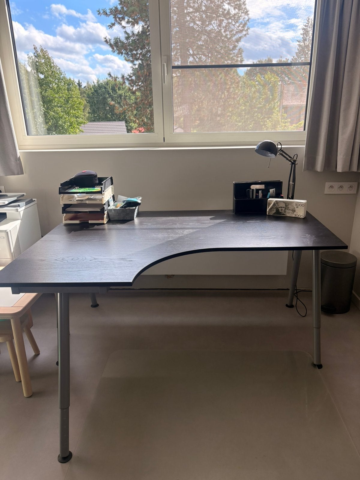 Gratis op te halen - Ikea hoekbureau, Huis en Inrichting, Ophalen, Zwart, Hoekbureau, In hoogte verstelbaar