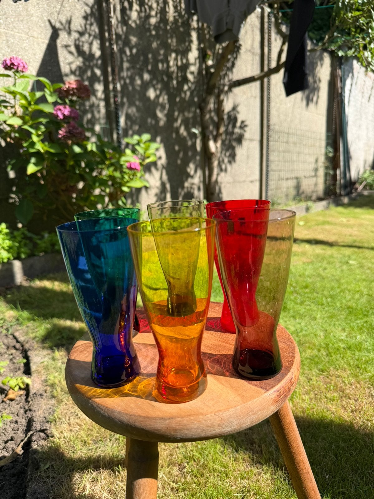 6 verschillende gekleurde glazen, Verzamelen, Ophalen of Verzenden, Zo goed als nieuw