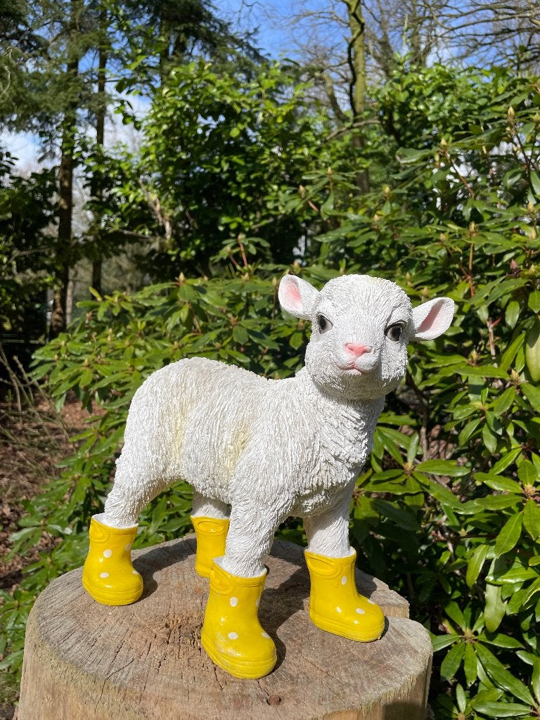 Bottes en agneau, chambre de bébé, jaune, 30 cm, Enlèvement ou Envoi, Neuf, Synthétique, Animal