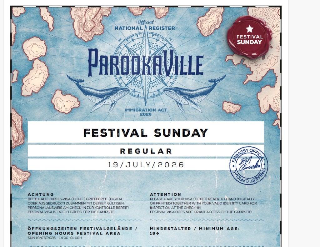 3 places de festival Parookaville dim 19 juillet 2026, Tickets & Billets, Événements & Festivals, Trois personnes ou plus