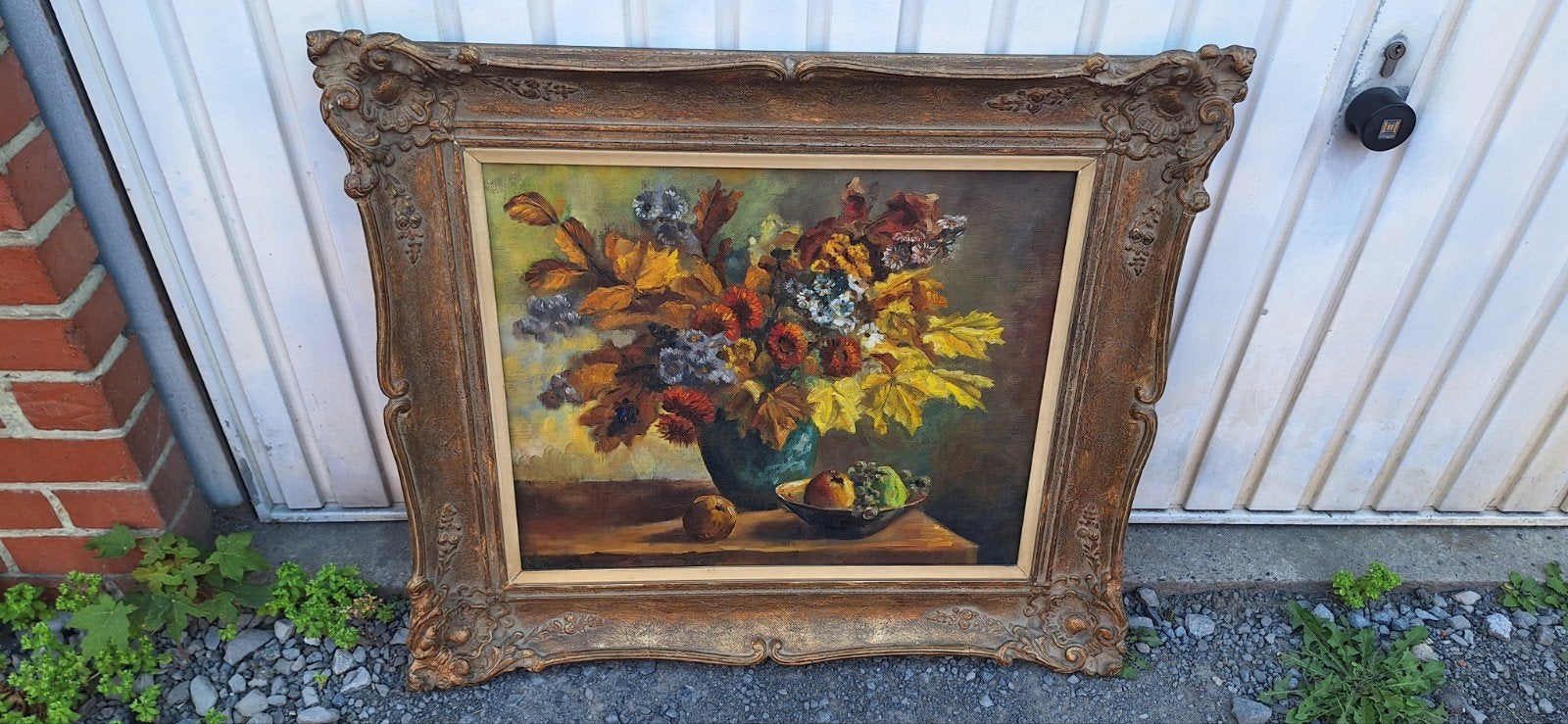 Splendide peinture florale signee, Enlèvement