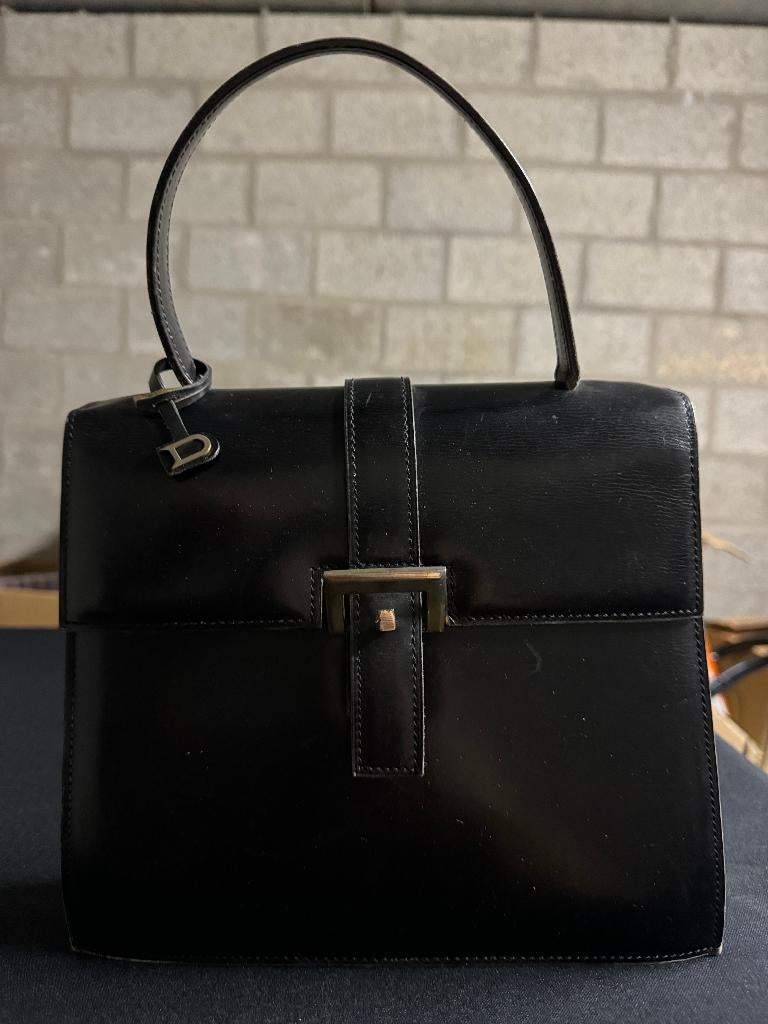 vintage Delveaux handtas, Enlèvement, Utilisé, Noir, Sac à main