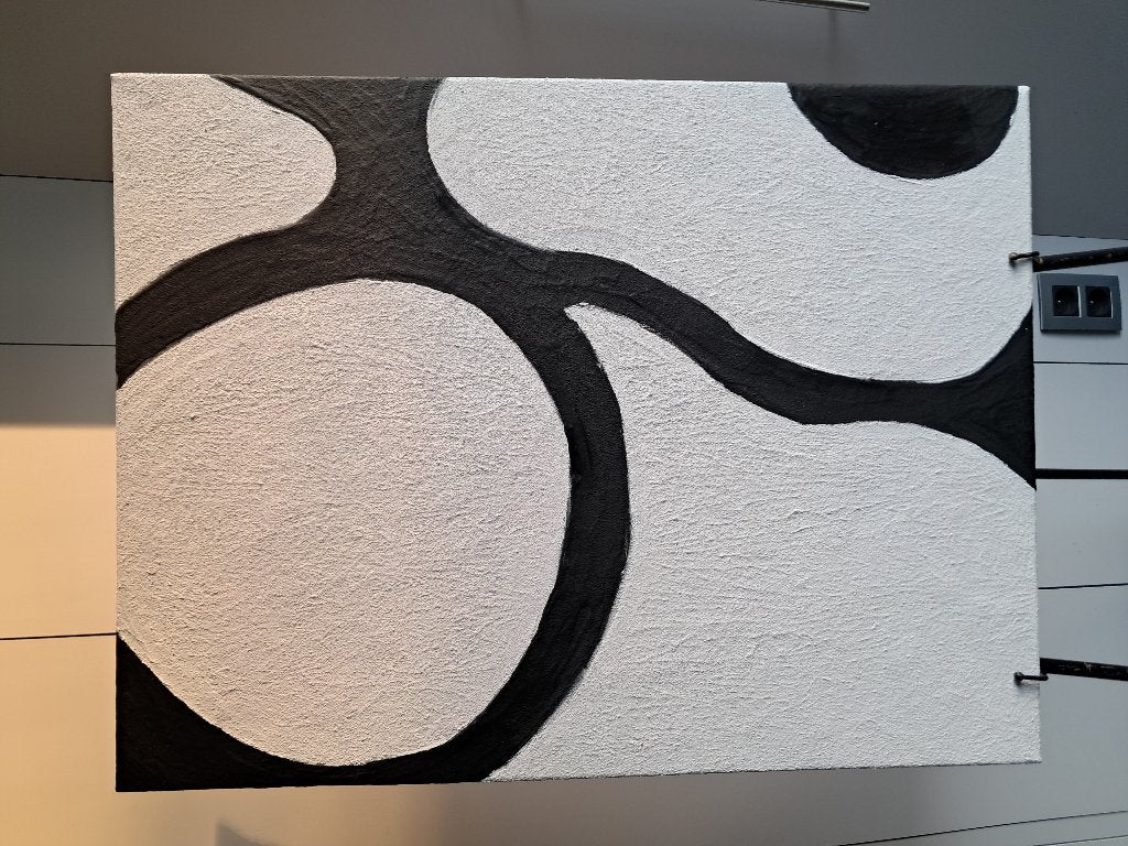 Abstract Modern Acryl canvas 60*80cm zwart wit, Antiek en Kunst, Ophalen