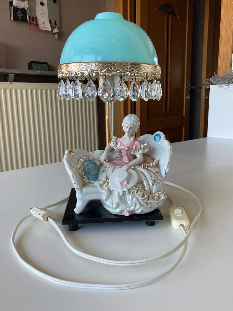 Tafellamp Capodimonte-stijl, Figuurlamp, Overige merken, E14 (klein), Ophalen of Verzenden