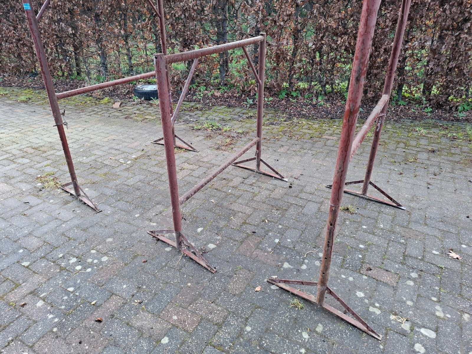 Bouwschragen, stelling, steiger, Ophalen