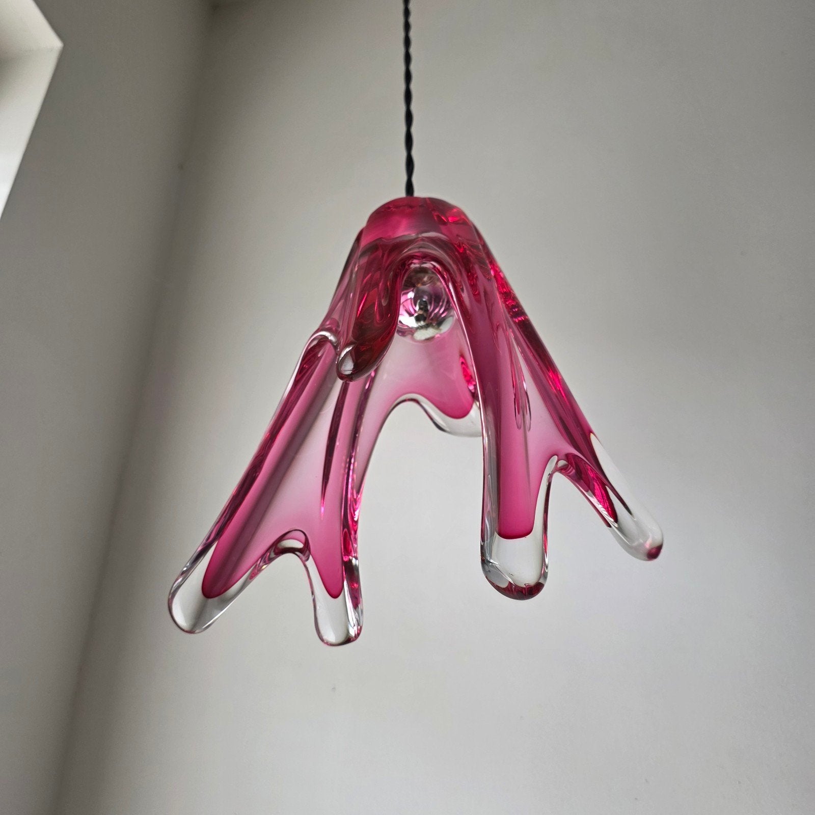 Lampe suspendue vintage bohémienne (Jozef Hospodka) en crist, Enlèvement ou Envoi