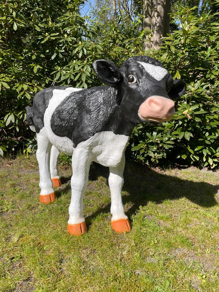 Kalf, koe, boerderij, gazon, tuin, boerderij, 105 cm, Ophalen, Nieuw, Kunststof, Dierenbeeld