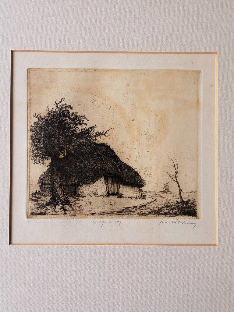 Original etching, signed twice Baksteen + vignet De Vuyst, Ophalen