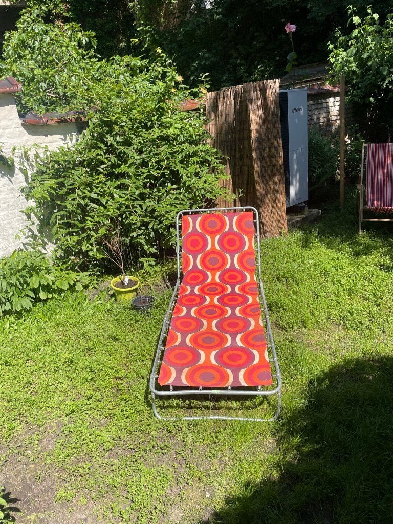 Chaise longue de jardin années 70, Enlèvement, Utilisé, Aluminium, Pliant