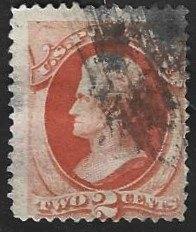 1 Postzegel USA 1878 Presidenten en politici Andrew Jackson, Ophalen of Verzenden, Gestempeld, Noord-Amerika