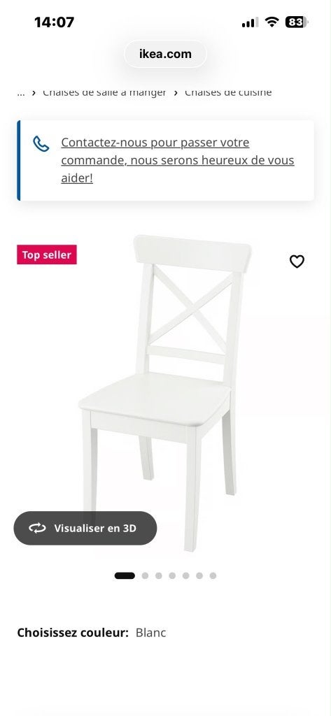 Chaise IKEA Rosentorp, Maison & Meubles, Enlèvement, Utilisé, Une, Bois