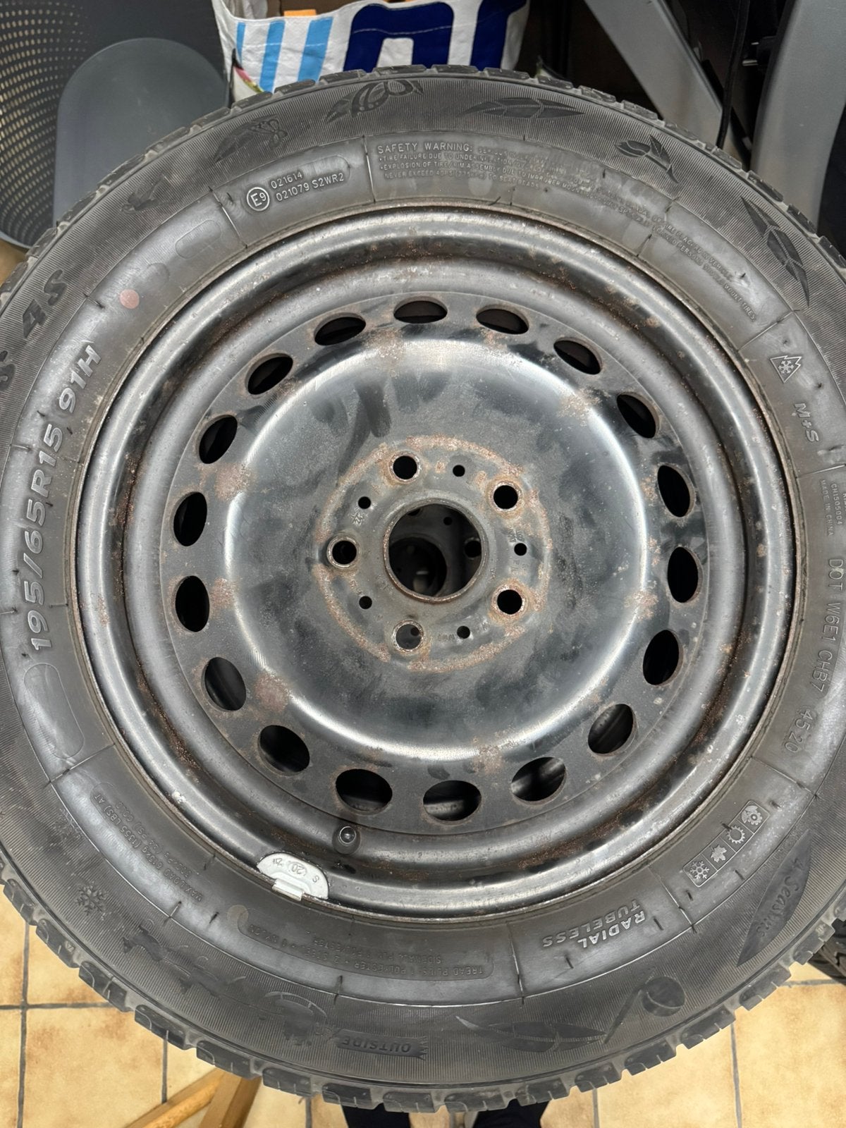 4 roues hiver VW Golf 7 / Leon / Octavia195/65 R155x112 ET43, 15 pouces, Pneus hiver, Enlèvement, Jante(s)