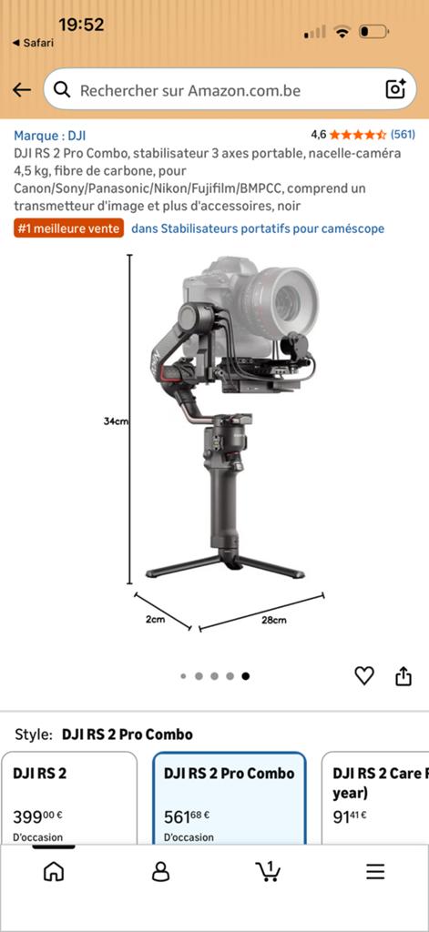 DJI RS 2 Pro Combo, Ophalen