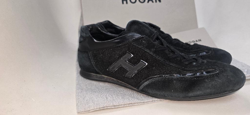 chaussures en nubuck et cuir verni noires Hogan taille 38, Enlèvement ou Envoi, Hogan, Porté, Baskets