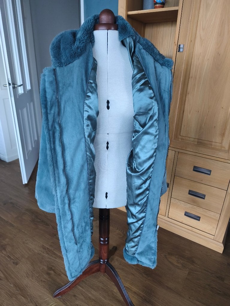 warme winterjas, Ophalen, Blauw, Maat 46/48 (XL) of groter, Ulla Popken