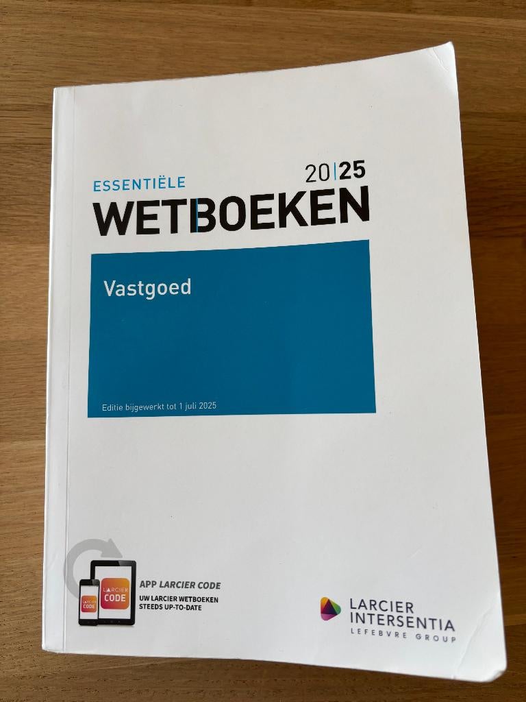 Essentiële Wetboeken 2025 Vastgoed, Boeken, Ophalen of Verzenden, Zo goed als nieuw