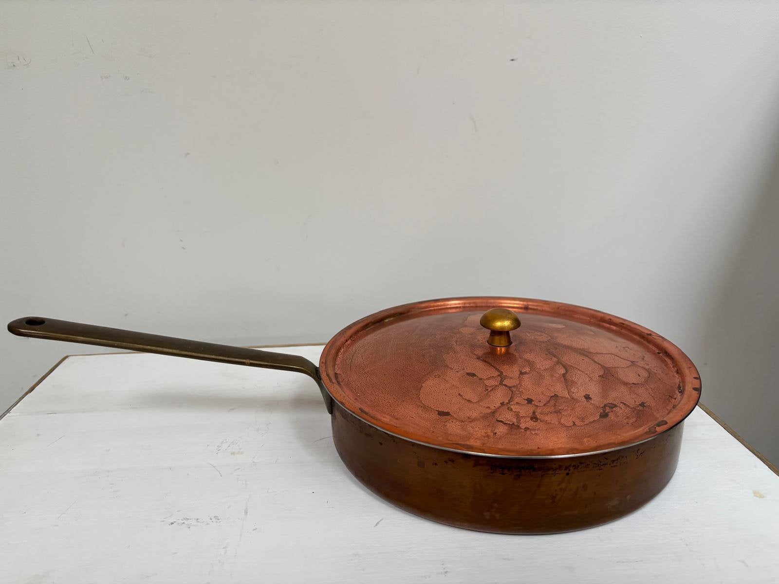 Casserole en cuivre avec couvercle, Antiquités & Art, Enlèvement ou Envoi