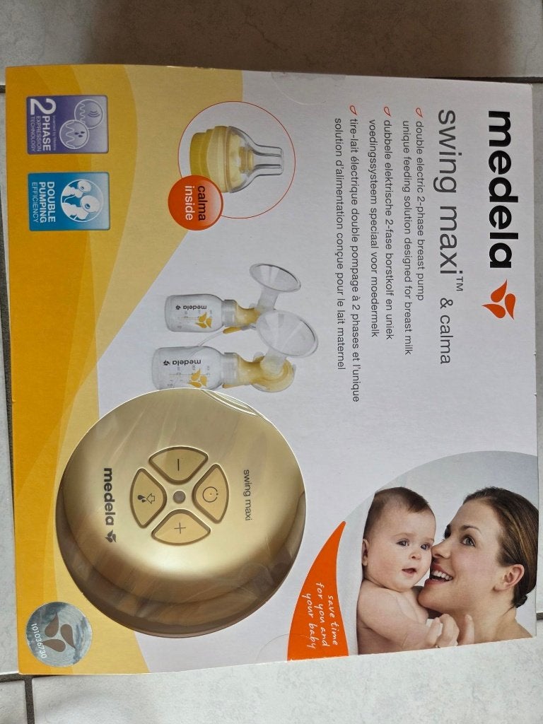 Tire-lait électrique biphasé double Medela Swing Maxi, Enfants & Bébés, Medela, Comme neuf, Enlèvement, Avec biberons