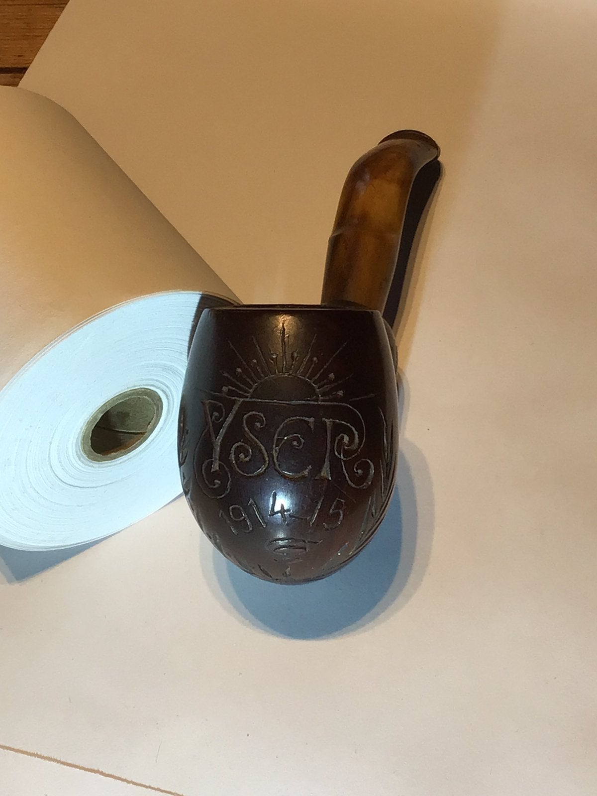 Rare pipe à fumer artisanat de tranchée Yser 1914 - 1915 WW1, Collections, Enlèvement ou Envoi