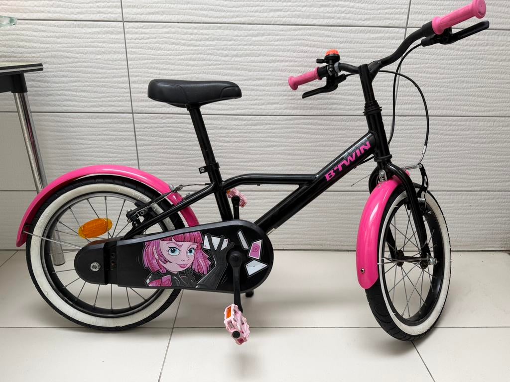 Leuke meisjesfiets 16 inch – B’twin 500 Spy Hero Girl, Enlèvement, Utilisé, Frein sur jante, 16 à 20 pouces