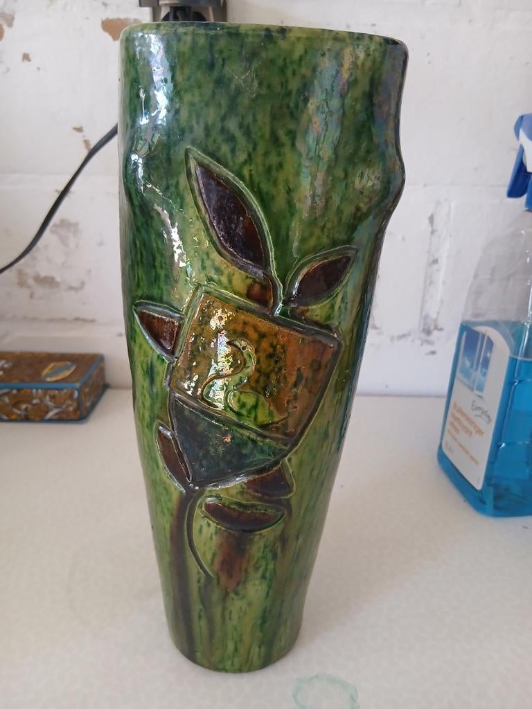 Vlaams aardewerk vaas zwaan, Ophalen of Verzenden