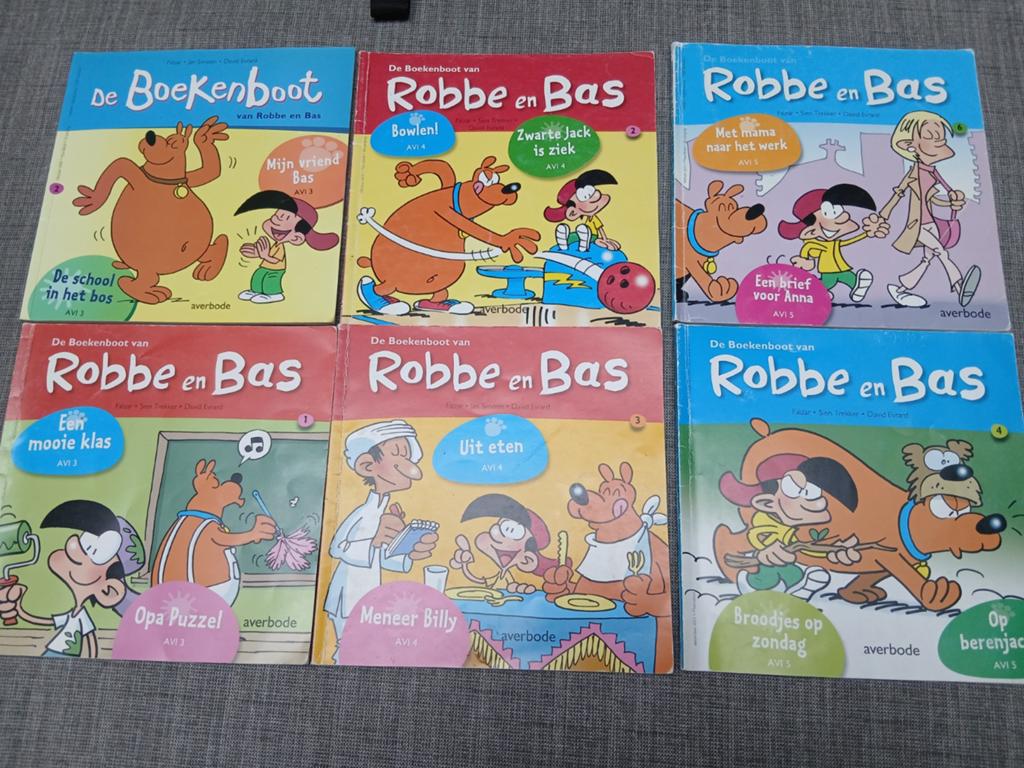 6 AVI leesboekjes Robbe&Bas, Ophalen, Gelezen