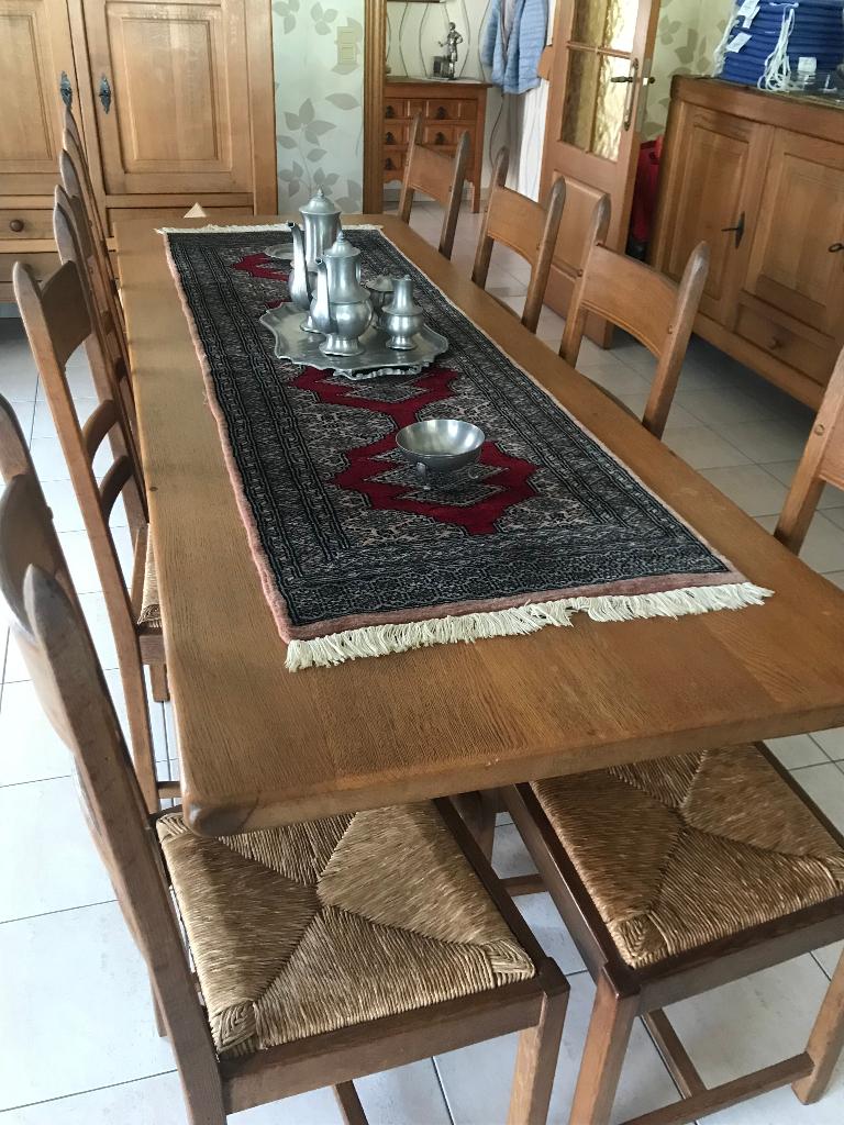 salle à manger en chêne, Enlèvement, Utilisé, Rustiek, 6 à 8 chaises