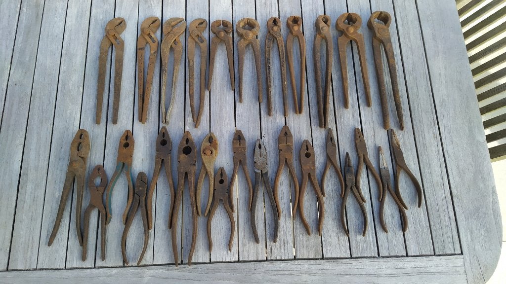 Oud gereedschap, tangen en tangen - 3€/stuk, Antiek en Kunst, Ophalen