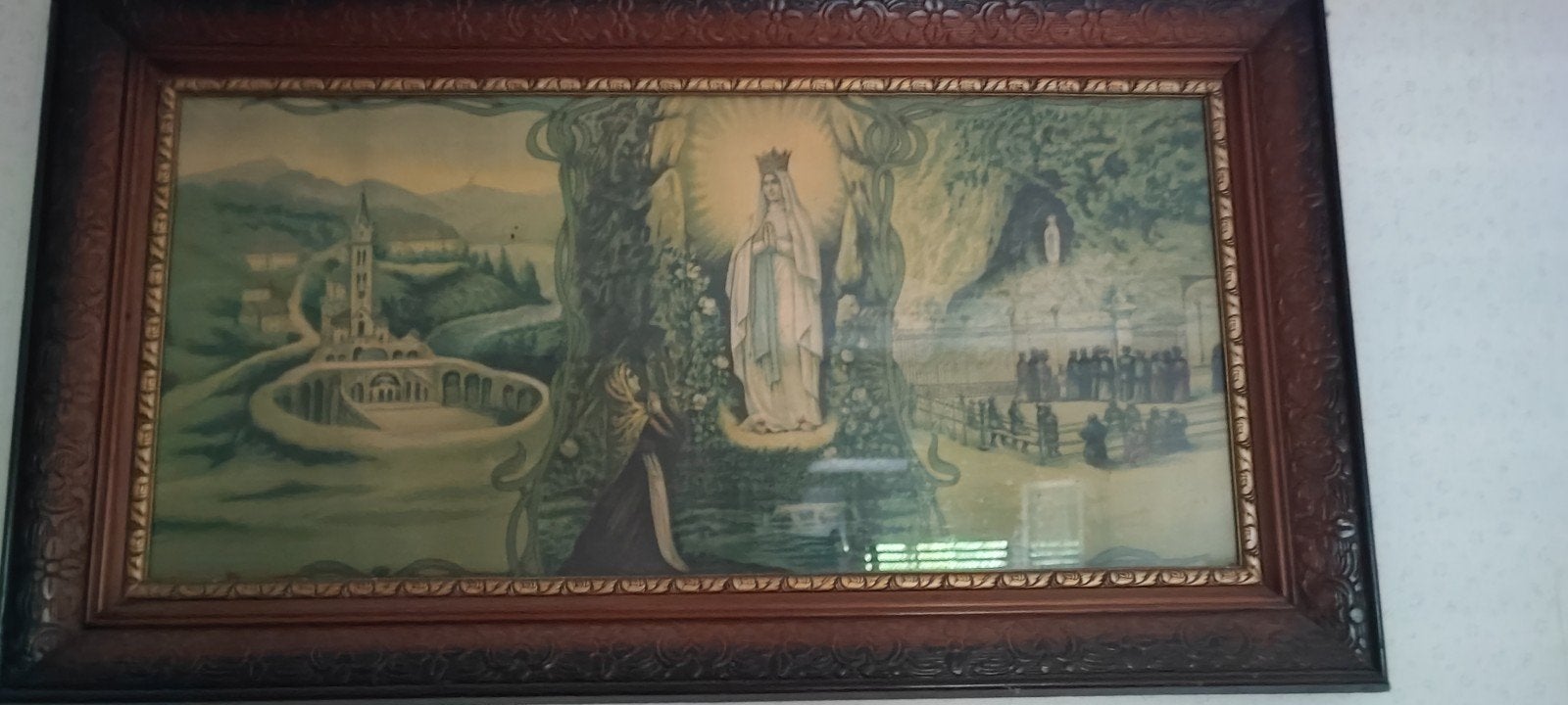 Cadre de la Sainte -Vierge à la grotte de Lourdes, Antiquités & Art, Enlèvement
