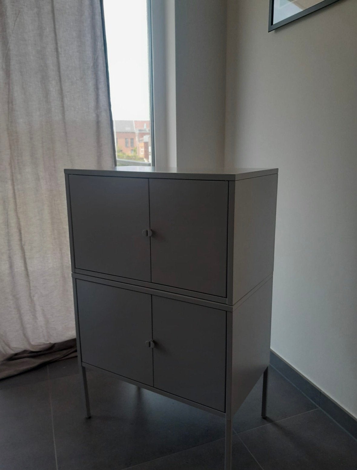2 armoires IKEA LIXHULT métal gris (empilables, sur pieds), Maison & Meubles, Enlèvement, Comme neuf