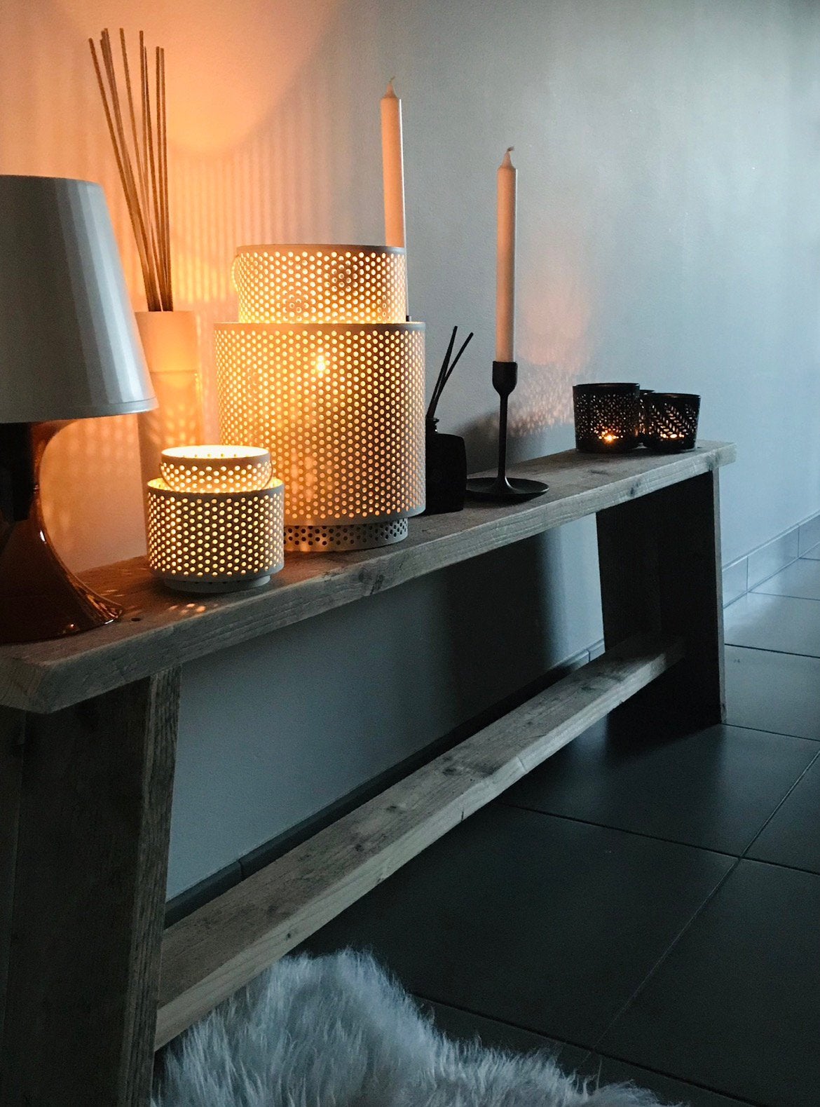 Decoratief houten bankje, Ophalen, Zo goed als nieuw