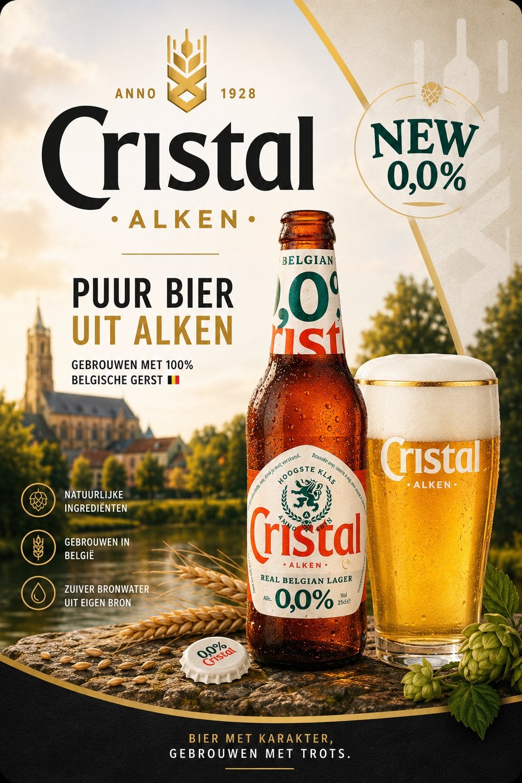 Panneau en métal Cristal Alken 7 - Mancave vintage rétro, Enlèvement ou Envoi, Neuf, Panneau, Plaque ou Plaquette publicitaire
