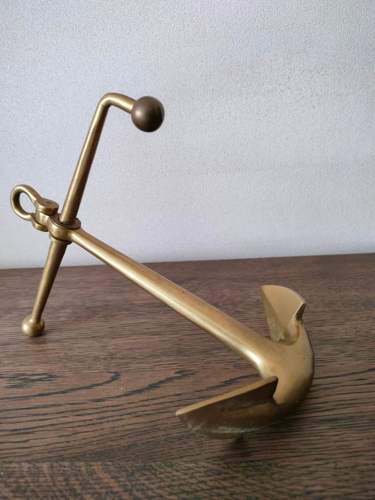 Vintage Kaap hoorn scheepsanker ,briefgewicht in geel koper., Antiek en Kunst, Ophalen of Verzenden, Koper